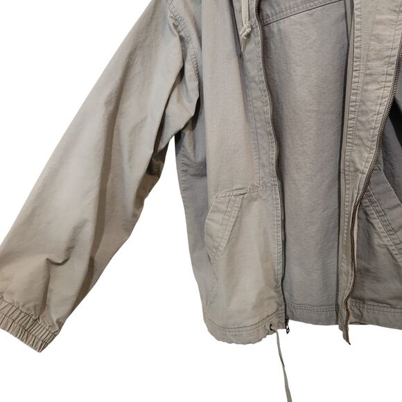 White Sierra Greige Hooded Full Zip Outdoors Casual Cotton Parka Jacket Medium - Picture 3 of 8